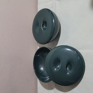 Russell Wright Rare Iroquois Parsley Green Covered Soup Bowls